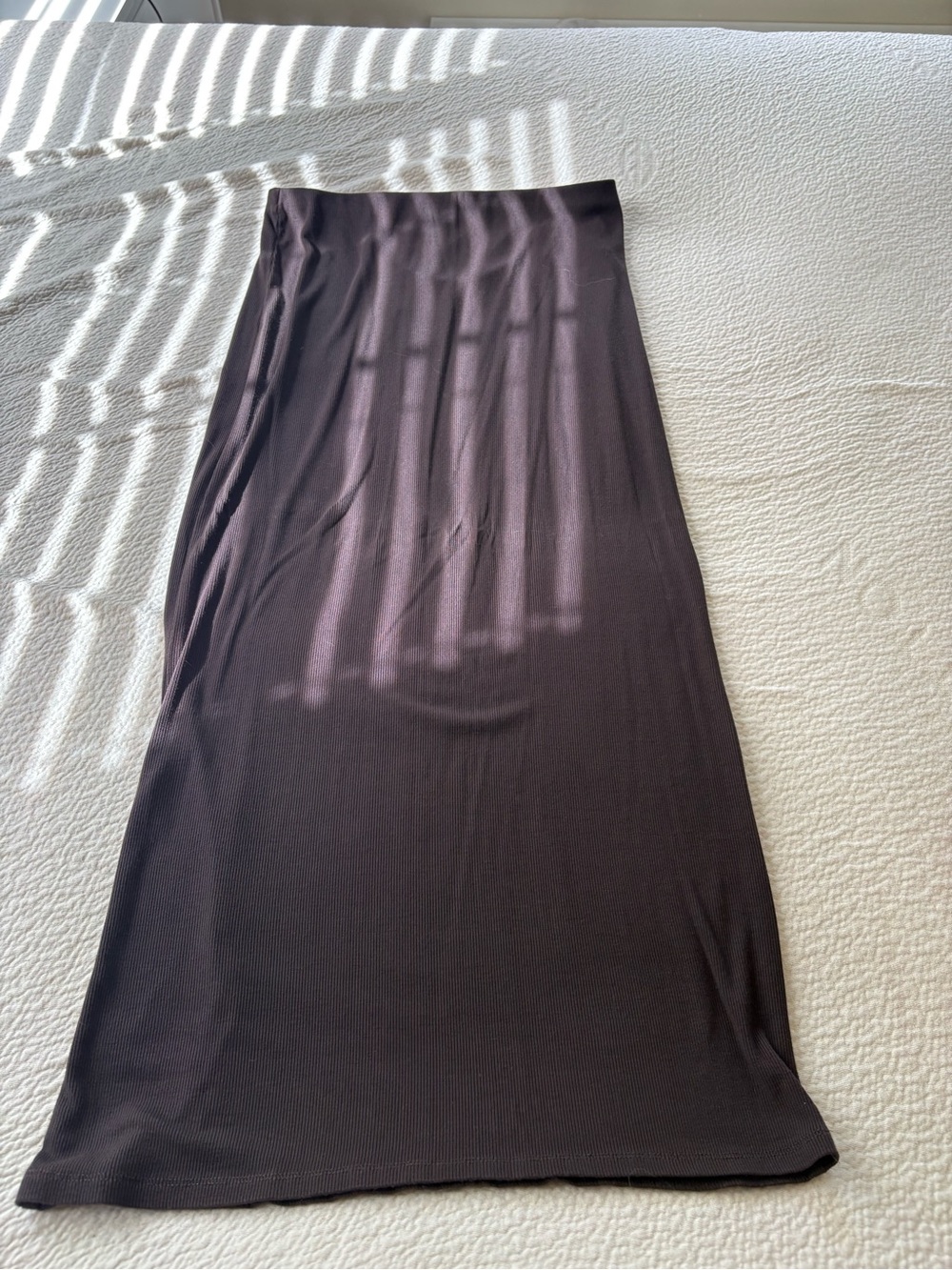 Cotton On Maxi Ribbed Skirt in Purple Brown